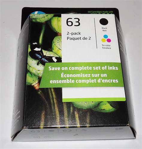 Genuine HP 63 Black And Tri Color Ink Cartridge 2 Pack L0R46AN 140