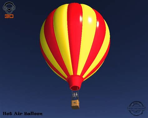 Hot Air Balloon D Model Ds Fbx Max Obj Free D