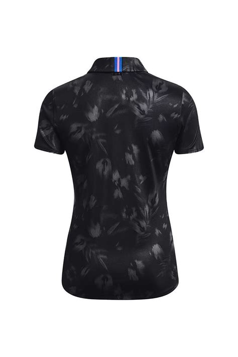 Under Armour Womens Ua Zinger Blur Polo Shirt Black Steel 002