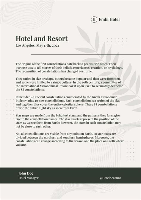 Edit For Free This Elegant Aesthetic Hotel Resort Letterhead Template