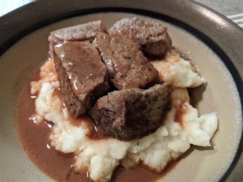 Week 7 Braising Beef Stew Braised In Red Wine Over Butter And Herb Mashed Potatoes R