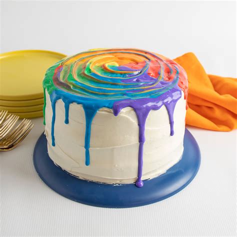 Rainbow Drip Tie Dye Cake Ready Set Eat