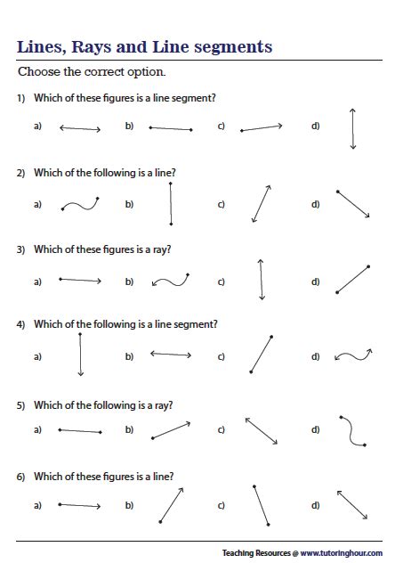 Lines rays and line segments worksheets – Artofit