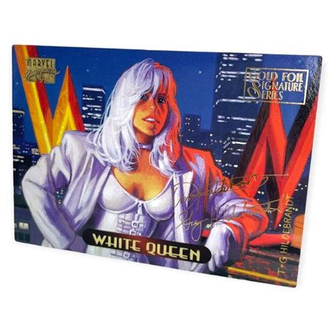 Mavin 1994 Marvel Masterpieces Gold Foil Signature Series White Queen