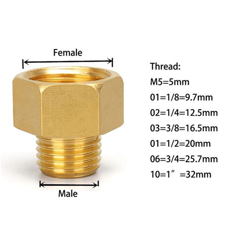 Male To Female Thread Brass Pipe Connectors Brass Adaptor Reducer