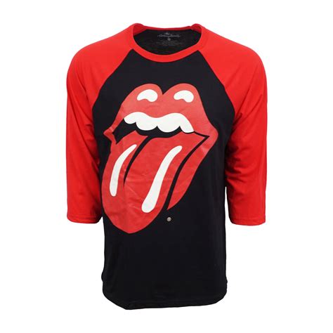 The Rolling Stones Mens Black Raglan T Shirt Ebay