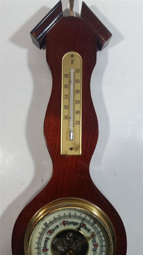 Vintage Barometer Hygrometer Thermometer Wood Cased Weather Station Made In West Germany