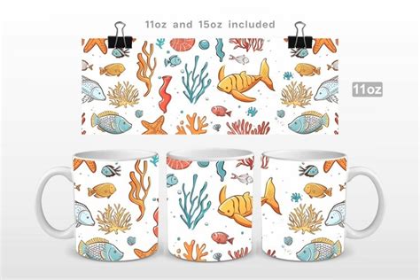 Cute Fish And Coral Reefs Ornament Mug