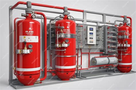 Premium Photo | Fire extinguishing system service concept industrial ...