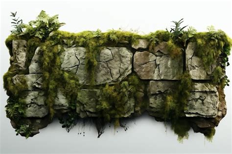 Premium AI Image A Lush Green Island Covered In Moss With Trees And