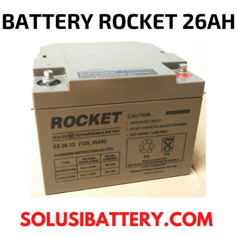 Battery Vrla Rocket Es26 12 Distributor Baterai Rocket