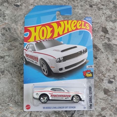 Putih Hot Wheels 18 Dodge Challenger Srt Demon White Hw Drag Strip