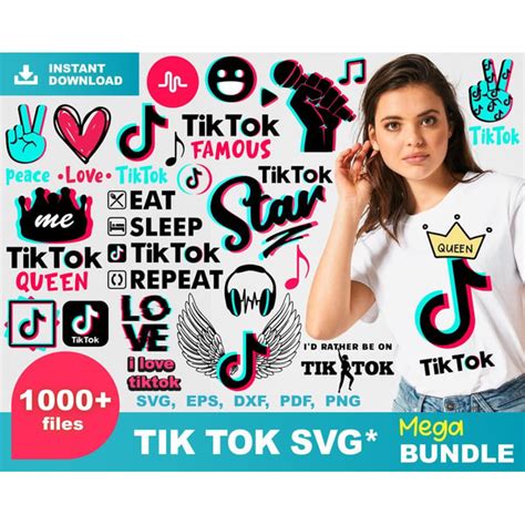 1000 Tik Tok Logo Bundle Tik Tok Vector Tik Tok Svg Tik T Inspire Uplift