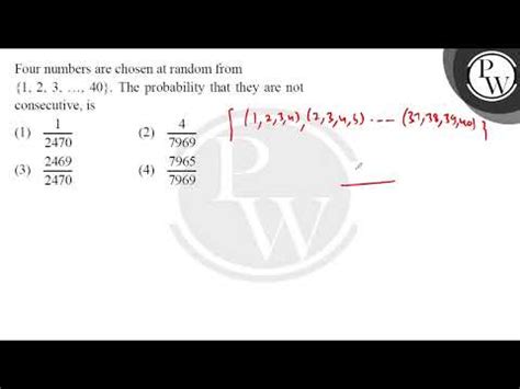 Four Numbers Are Chosen At Random From Ldots The