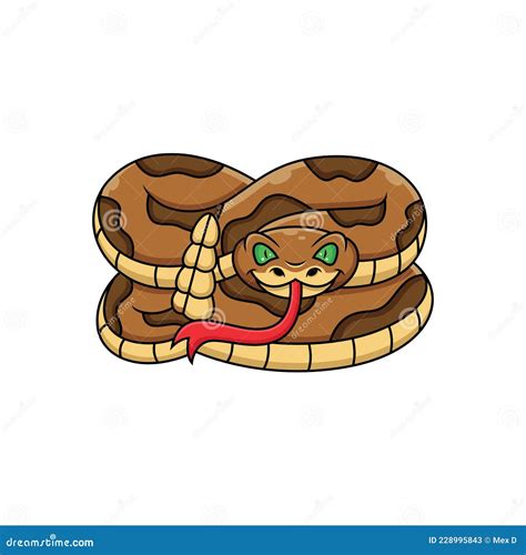 Cartoon Rattlesnake On White Background Stock Vector Illustration Of