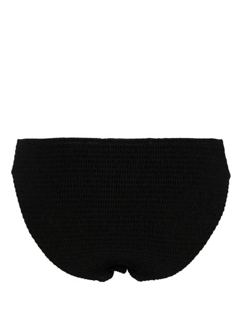 Totême Mid rise Smocked Bikini Bottoms In Black ModeSens