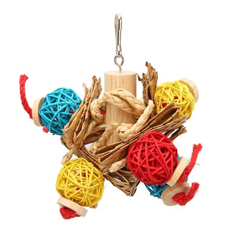 KUAA Parrot Chewing Swing Toy Colorful Anxiety Relief Interactive Safe