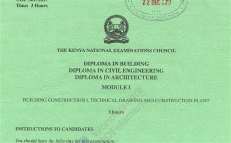 Diploma In Civil Engineering Module 2 Knec Past Papers Ke