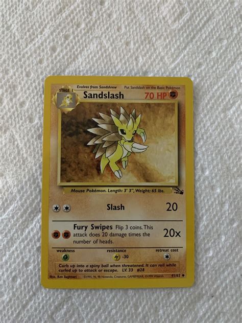 Sandslash Fossil Set Non Holo Pokemon Card Nm M Ebay