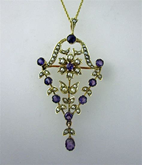 Antiques Atlas Victorian Amethyst Pearl Pendant