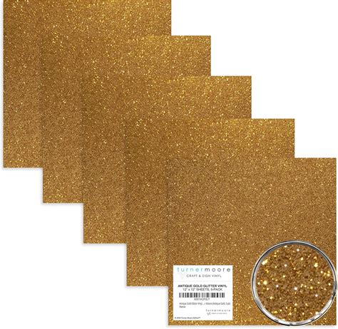 Gold Glitter Vinyl Sheets X Transparent Glitter Adhesive Vinyl