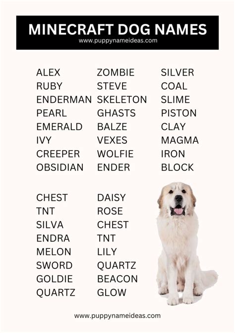 120+ Minecraft Dog Names - Puppy Name Ideas