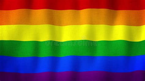 LGBT Pride Rainbow Flag Waving In The Wind Lesbian Gay Bisexual Transgender Stock Footage
