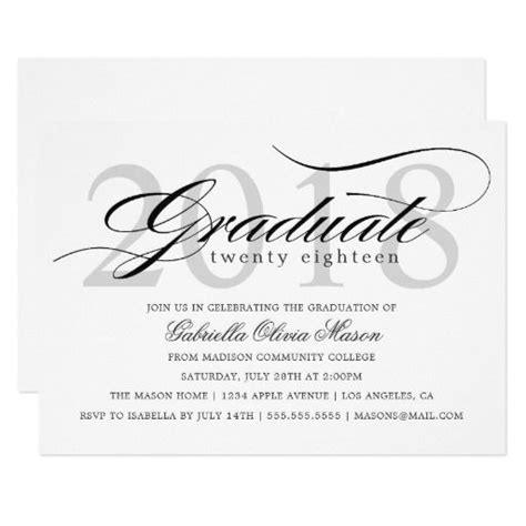 Custom Year Elegant Graduate Graduation Party Invitation Zazzle Graduation Party Invitations