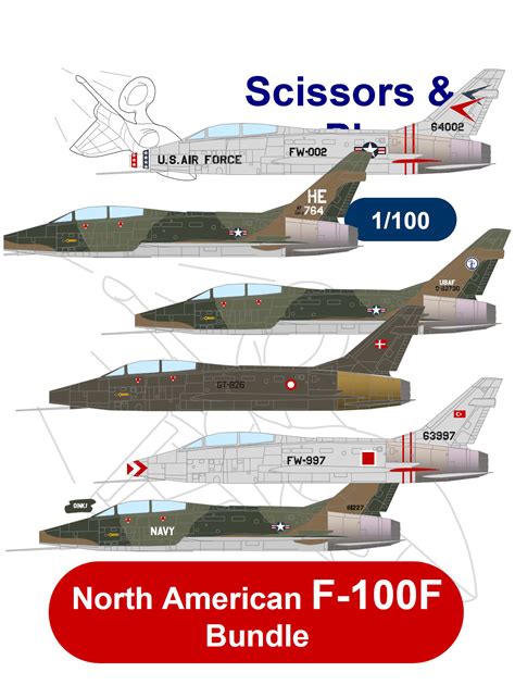 1 100 Snp North American F 100F Super Sabre Bundle Paper Model