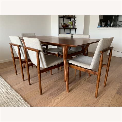 West Elm Framework Dining Chairs Twill Dove 6 AptDeco