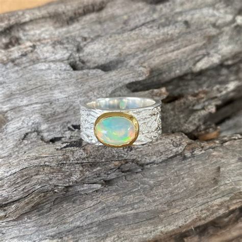 Ethiopian Opal Ring - size 9 - UnderArt Gallery