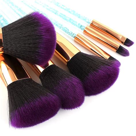 New Makeup Brushes Purple Color Crystal Handle Powder Blush Foundation ...