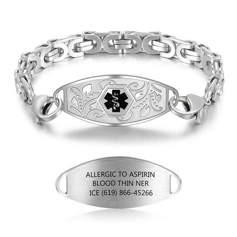 Medical Id Bracelet Personalized Medical Stainless Steel Medical Id Bracelet Emergency Bracelet