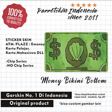 Jual Sticker Skin Card Vinyl ATM Debit Credit Emoney Flazz Tapcash UANG BIKINI BOTTOM Shopee