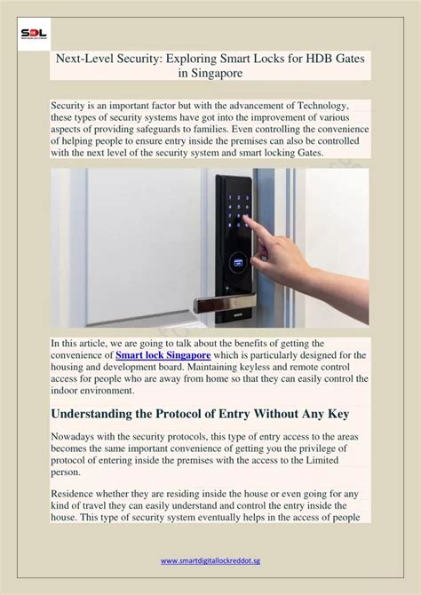 Ppt Next Level Security Exploring Smart Locks For Hdb Gates In