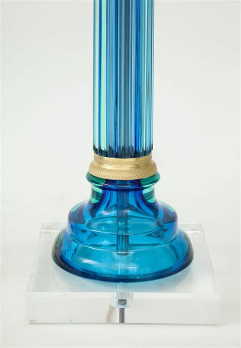 Marbro Lamp Company Marbro Carribean Blue Murano Glass Lamps