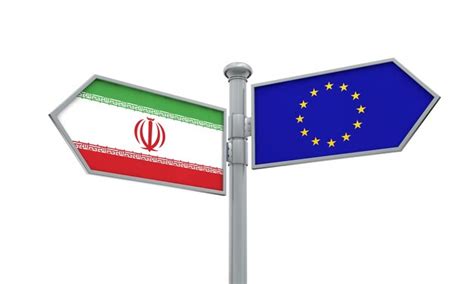 Premium Photo Iran And European Union Guidepost Moving In Different