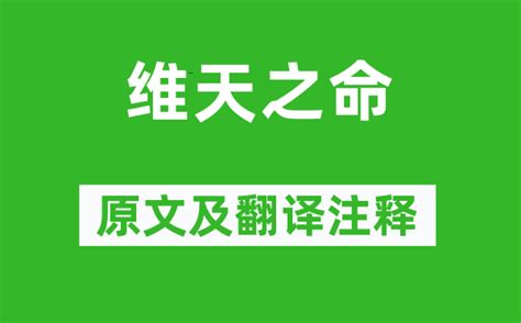 诗经·周颂《维天之命》原文及翻译注释诗意解释学习力