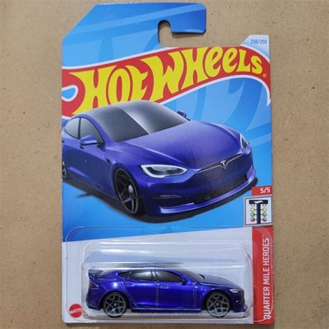 Jual Hot Wheels Tesla Model S Plaid Quarter Mile Heroes Blue Shopee Indonesia
