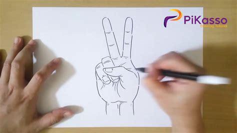 Peace Sign Fingers Drawing