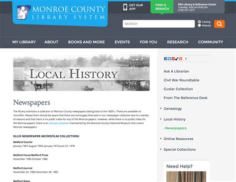 Michigan: Monroe County Library Newspaper Holdings - Collecting Cousins