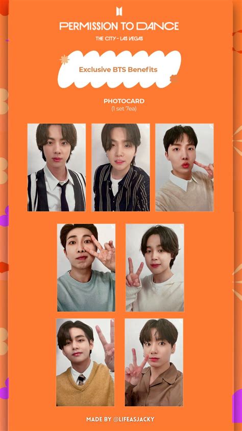 PERMISSION TO DANCE THE CITY IN LAS VEGAS BTS Exclusive Photocards