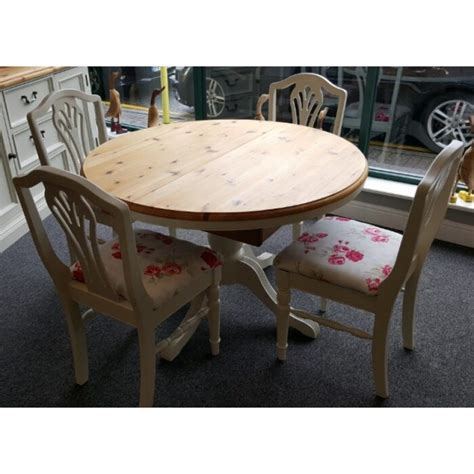 Ducal Pine Extendable Table And 4 Chairs Off White No 3 Willow