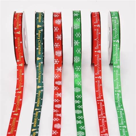 Merry Christmas Ribbon printed Decoration Gift wrap / Box Xmas Ribbons ...