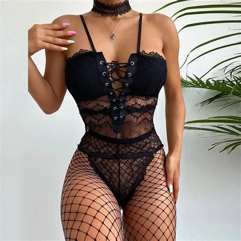 Lingerie porno sexy pour femmes soutien gorge ouvert entrejambe ouvert robe nuisette vêtements