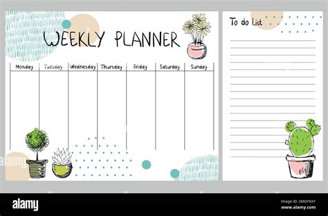 Vector weekly planner Stock Vector Image & Art - Alamy