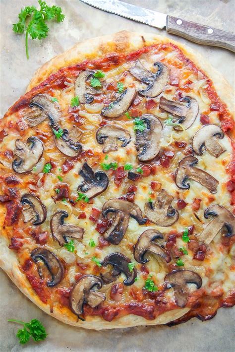 Mushroom Pizza with Pancetta and Caramelized Onions... the perfect ...