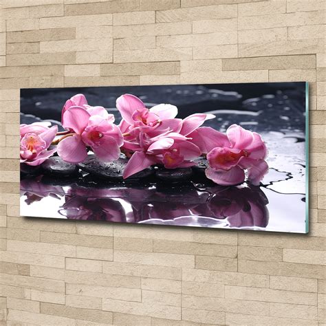 Glas Bild Wandbilder Druck Auf Glas 125x50 Deko Blumen Pflanzen Rosa