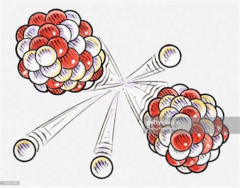 Illustration Of Split Atoms And Neutrons High Res Vector Graphic