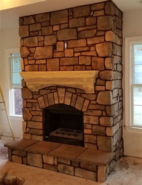 Stone Veneer Fireplace - Bill's Masonry Services